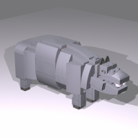 The hippo from the zoo display in Hotel Legoland, Billund, 2014