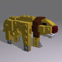 A lion from the zoo display in Hotel Legoland, Billund, 2014