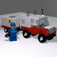 Airline Maintenance Vehicle with Trailer