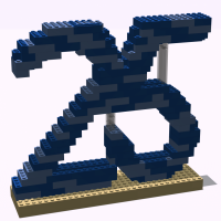 Table decoration with the number 25